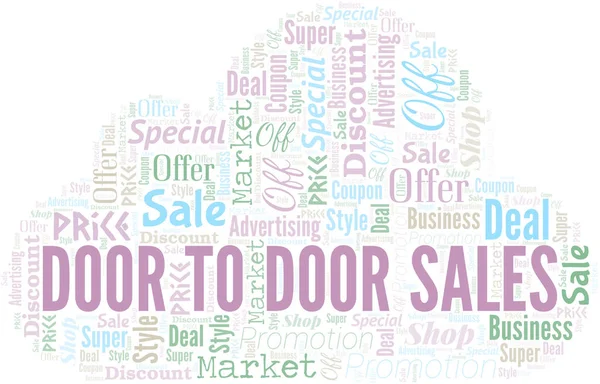 Door To Door Sales Word Cloud. Wordcloud Made With Text. — Stock Vector