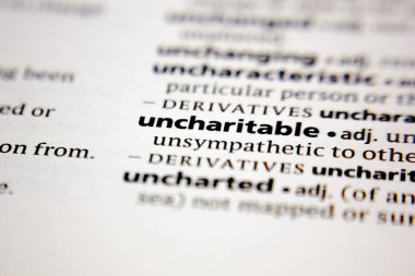 Kelime veya cümle bir sözlük içinde hayırsever.