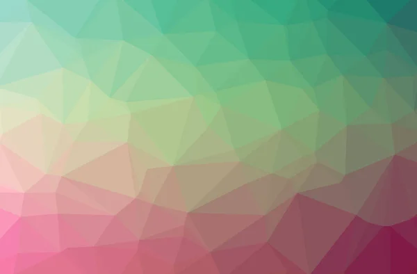 Ilustración de fondo polivinílico bajo horizontal abstracto verde, rosa, rojo. Hermoso patrón de diseño polígono . — Foto de Stock