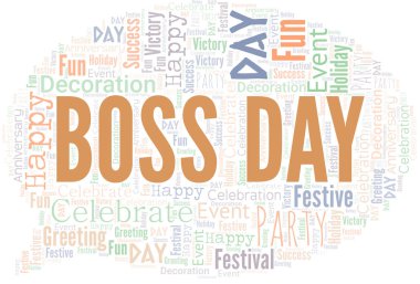 Boss günü Word bulutu. Metin Ile yapılan wordcloud.