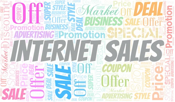 Internet Sales Word Cloud. Wordcloud hecho con texto . — Vector de stock