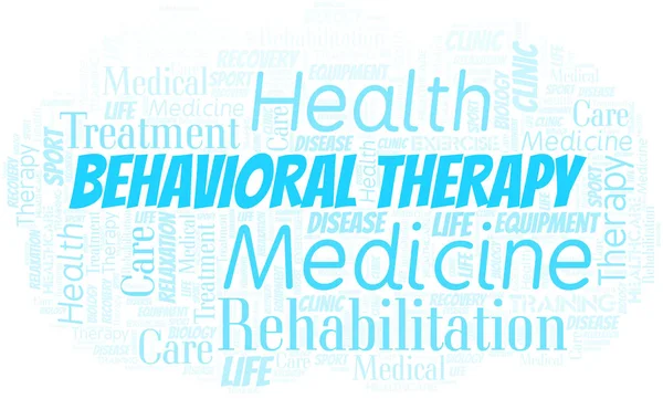 Behavioral Therapy word cloud. Wordcloud made with text only. — Stock Vector