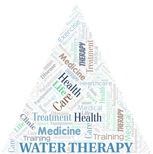 Thérapie de l'eau mot nuage. Wordcloud fait avec du texte seulement . — Image vectorielle