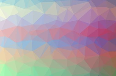 İllüstrasyon soyut yeşil pembe, sarı yatay düşük Poli arka plan. Güzel çokgen tasarım deseni. 