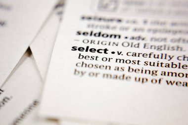 Sözlük içinde kelime veya cümle seçimi.