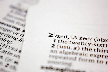 Sözlük içinde kelime veya cümle Z.