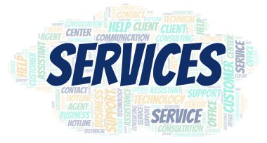 Hizmetleri kelime bulutu.