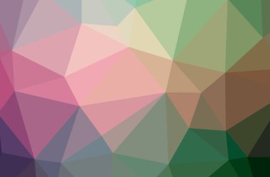 İllüstrasyon soyut yeşil, pembe, mor, kırmızı yatay düşük Poli arka plan. Güzel çokgen tasarım deseni. 