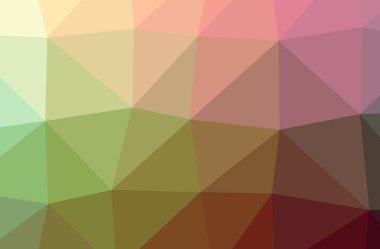 Soyut yeşil, turuncu yatay düşük Poli arka plan resmi. Güzel çokgen tasarım deseni. 