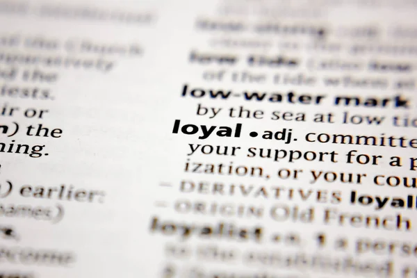 Word or phrase loyal in a dictionary. — Stock Photo, Image