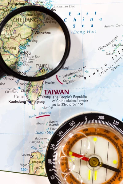 Taiwan on the map of the world. — Stock Photo, Image