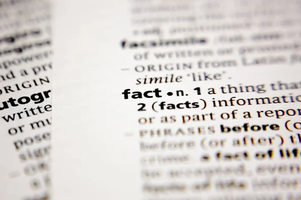 Word or phrase fact in a dictionary. — Stock Photo, Image