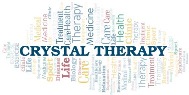 Crystal Therapy kelime bulutu. Yalnızca metin ile yapılan wordcloud.