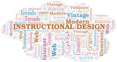 Öğretim tasarımı kelime bulutu. Yalnızca metin ile yapılan wordcloud.