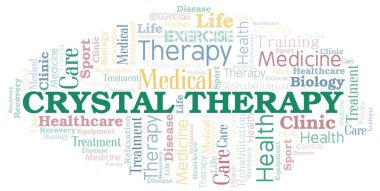 Crystal Therapy kelime bulutu. Yalnızca metin ile yapılan wordcloud.