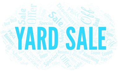 Yard Sale Word bulutu. Metin Ile yapılan wordcloud.