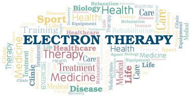 Elektron terapisi kelime bulutu. Yalnızca metin ile yapılan wordcloud.