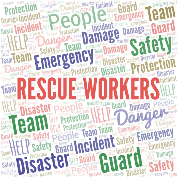 Rescate de Trabajadores Word Cloud. Wordcloud hecho con texto . — Archivo Imágenes Vectoriales