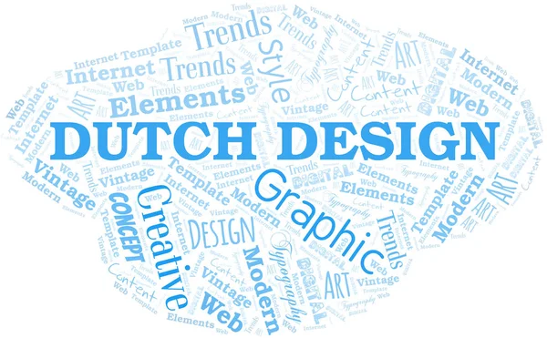 Dutch Design Awan kata. Wordcloud yang dibuat dengan teks saja . - Stok Vektor