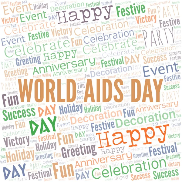 Wereld AIDS dag Woordwolk. Wordcloud gemaakt met tekst. — Stockvector