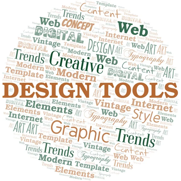 Herramientas de diseño word cloud. Wordcloud hecho solo con texto . — Archivo Imágenes Vectoriales