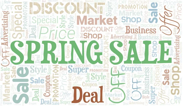 Vente de printemps Word Cloud. Wordcloud fait avec du texte . — Image vectorielle