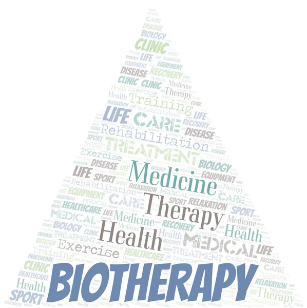 Nuage de mots de biothérapie. Wordcloud fait avec du texte seulement . — Image vectorielle