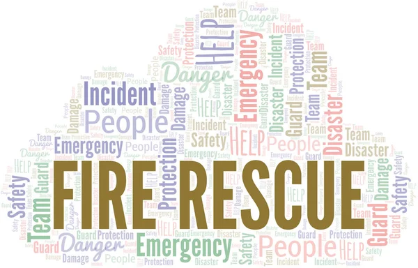 Fire Rescue Word Cloud. Wordcloud hecho con texto . — Archivo Imágenes Vectoriales