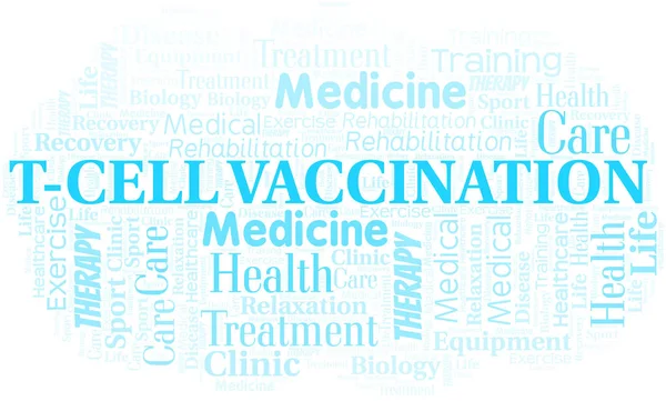 Хмара вакцинації T-Cell. Wordcloud зроблено лише з текстом . — стоковий вектор