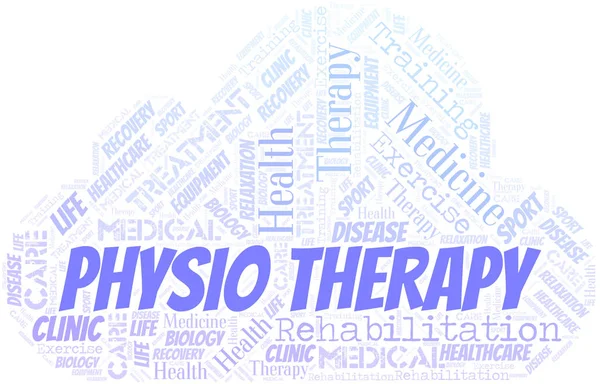 Physio Therapy word cloud. Wordcloud made with text only. — Stock Vector
