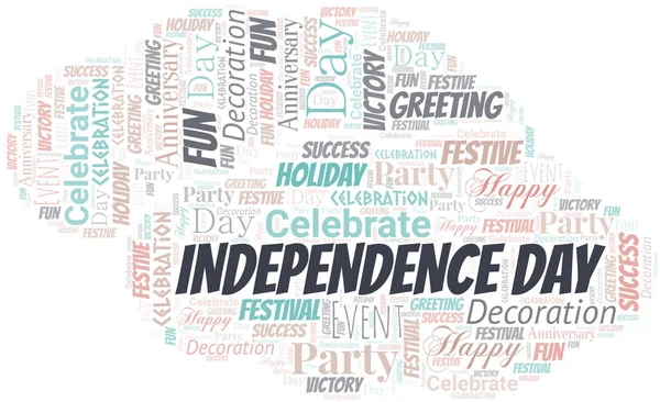 Dia da independência Word Cloud. Wordcloud feito com texto . —  Vetores de Stock