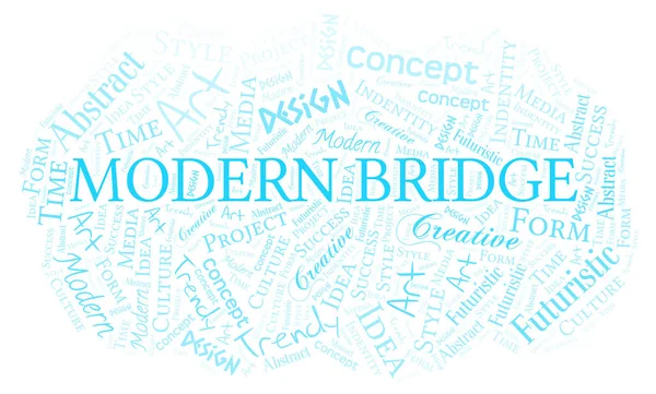 Nube de palabras del puente moderno. Wordcloud hecho solo con texto . — Vector de stock