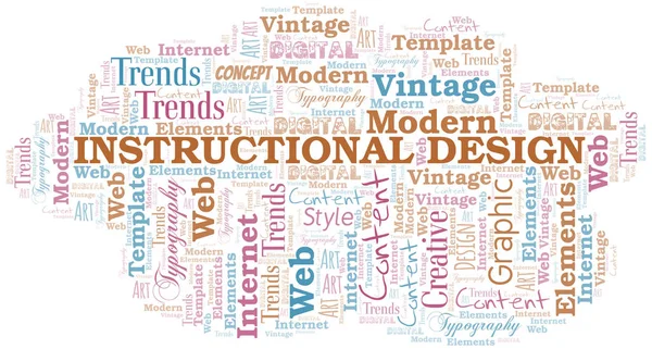 Öğretim tasarımı kelime bulutu. Yalnızca metin ile yapılan wordcloud.