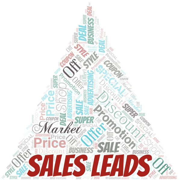Sales Leads Word Cloud. Wordcloud Made With Text. — Stock Vector