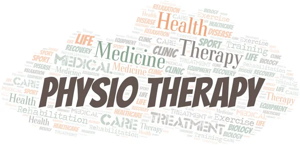 Physio Therapy word cloud. Wordcloud made with text only. — Stock Vector