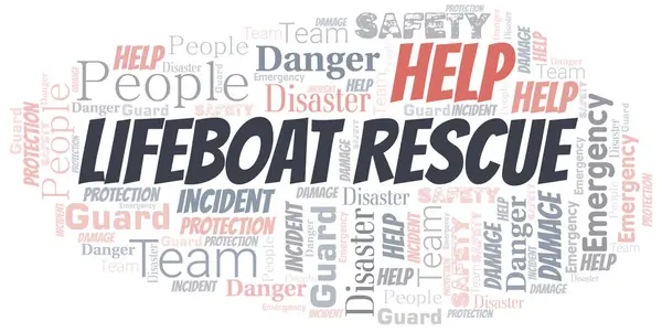 Reddingsboot redding Woordwolk. Wordcloud gemaakt met tekst. — Stockvector