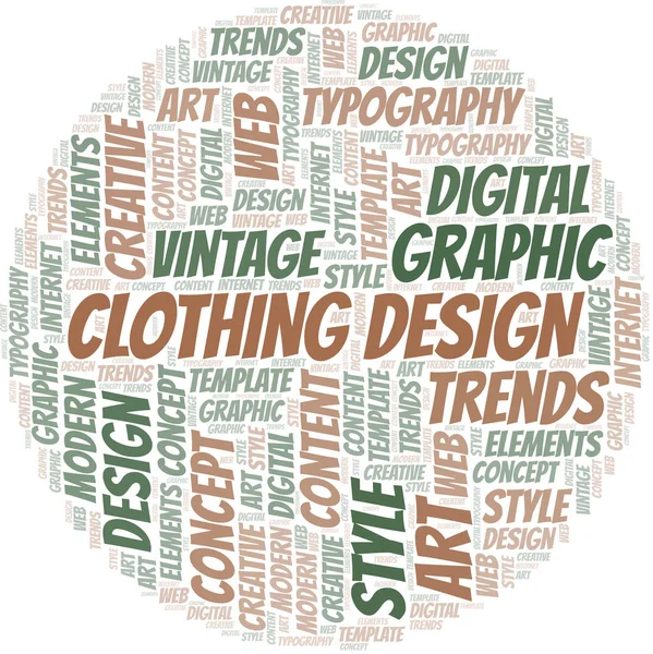 Abbigliamento Design parola nuvola. Wordcloud realizzato solo con testo . — Vettoriale Stock