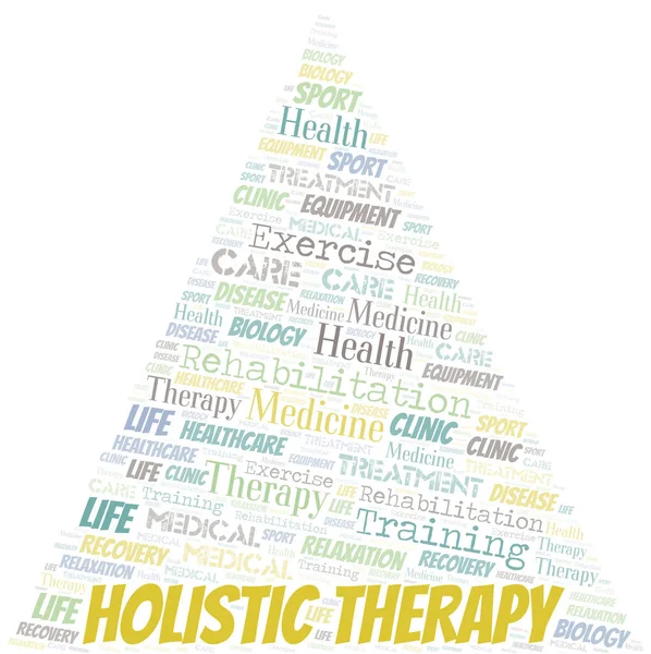 Holistic Therapy word cloud. Wordcloud made with text only. — Stock Vector