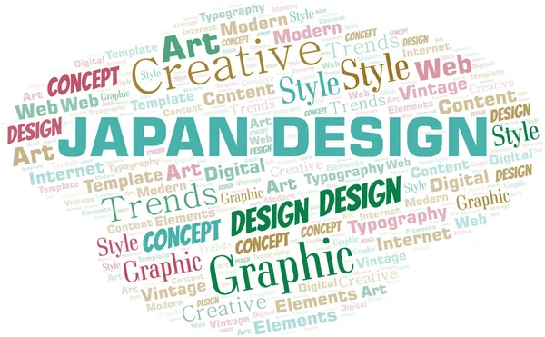 Jepang Desain kata cloud. Wordcloud yang dibuat dengan teks saja . - Stok Vektor