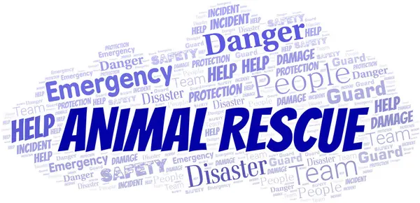 Animal Rescue Word Cloud. Wordcloud fait avec du texte . — Image vectorielle
