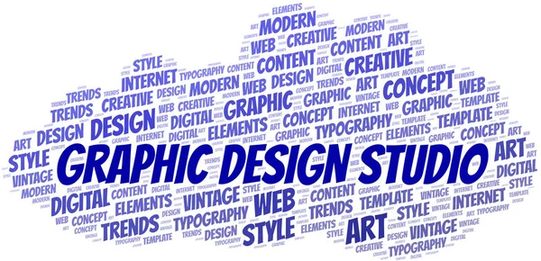 Graphic Design Studio nuvem de palavras. Wordcloud feito apenas com texto . —  Vetores de Stock