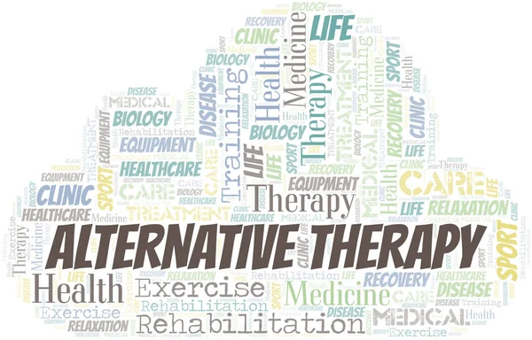 Alternative Therapy word cloud. Wordcloud made with text only. — Stock Vector