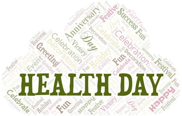 Gezondheid dag word cloud. Wordcloud gemaakt met tekst. — Stockvector