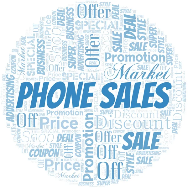 Phone Sales Word Cloud. Wordcloud wykonane z tekstem. — Wektor stockowy