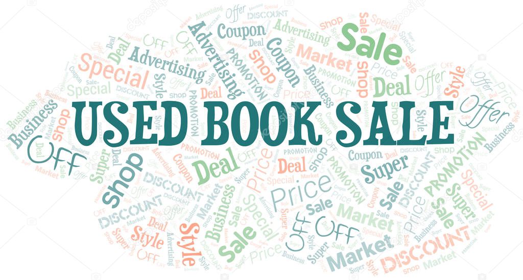 Used Book Sale Word Cloud. Wordcloud Made With Text.