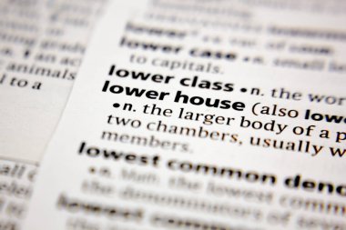 Bir sözlükte Word veya tümcecik alt ev.