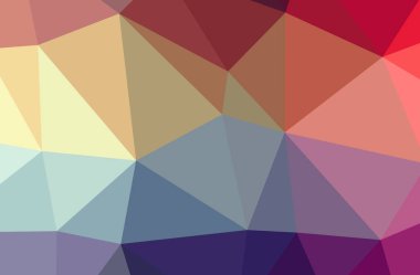 İllüstrasyon soyut mavi, kırmızı, sarı yatay düşük Poli arka plan. Güzel çokgen tasarım deseni. 