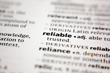 Sözlükte güvenilir sözcük veya ifade.