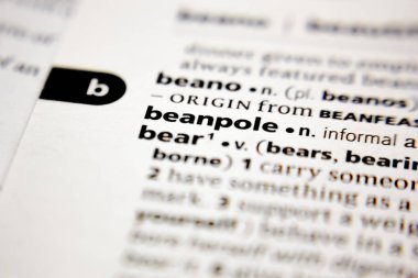 Sözlük içinde kelime veya cümle fasulye sırığı.