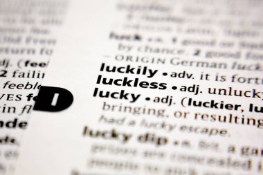 Kelime veya cümle bir sözlükte şanssız.